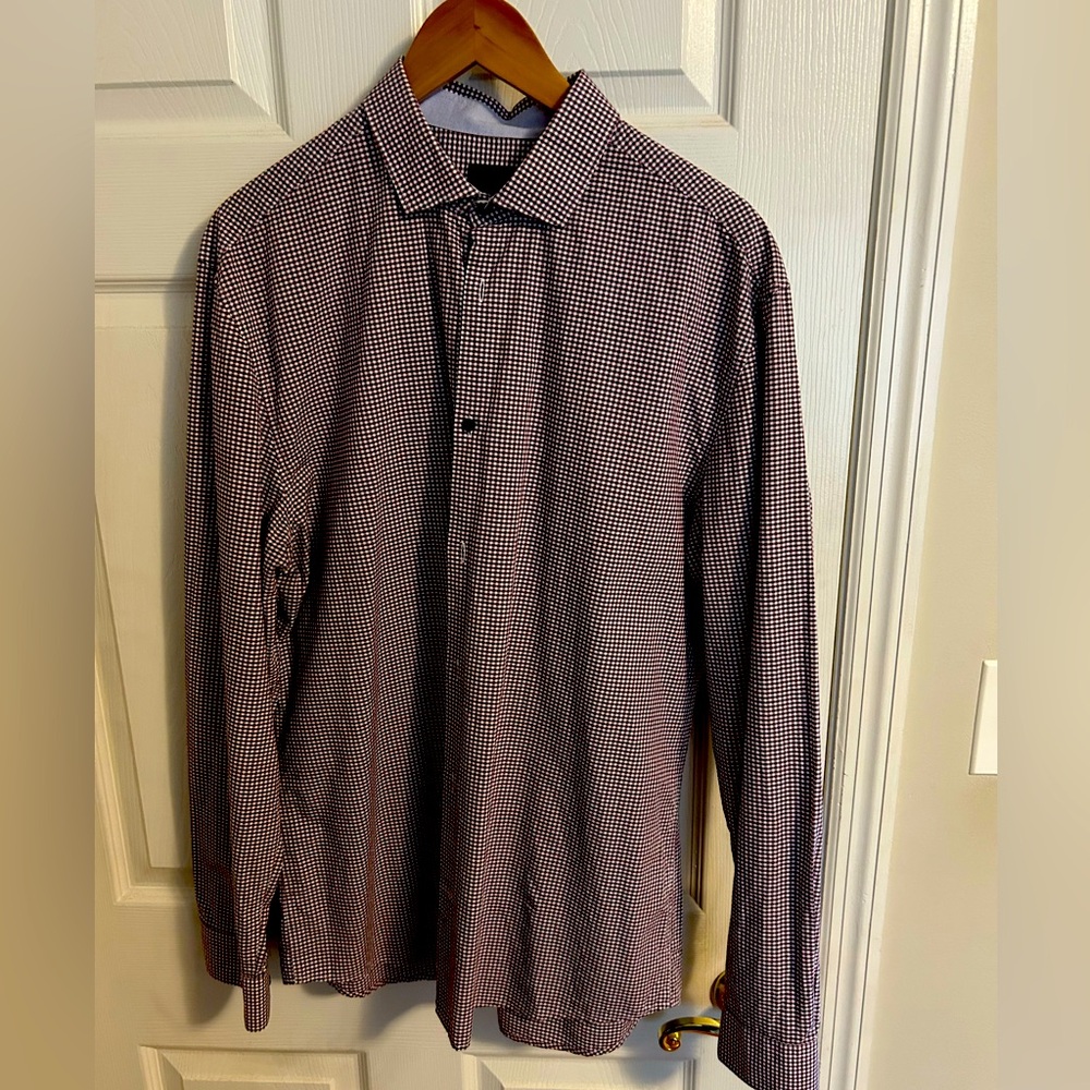 Men's Classic Checkered Shirt - Maroon checkered